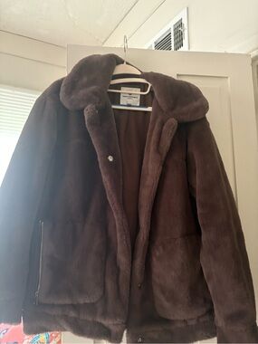 Urban Republic Plush Brown Faux Fur Coat